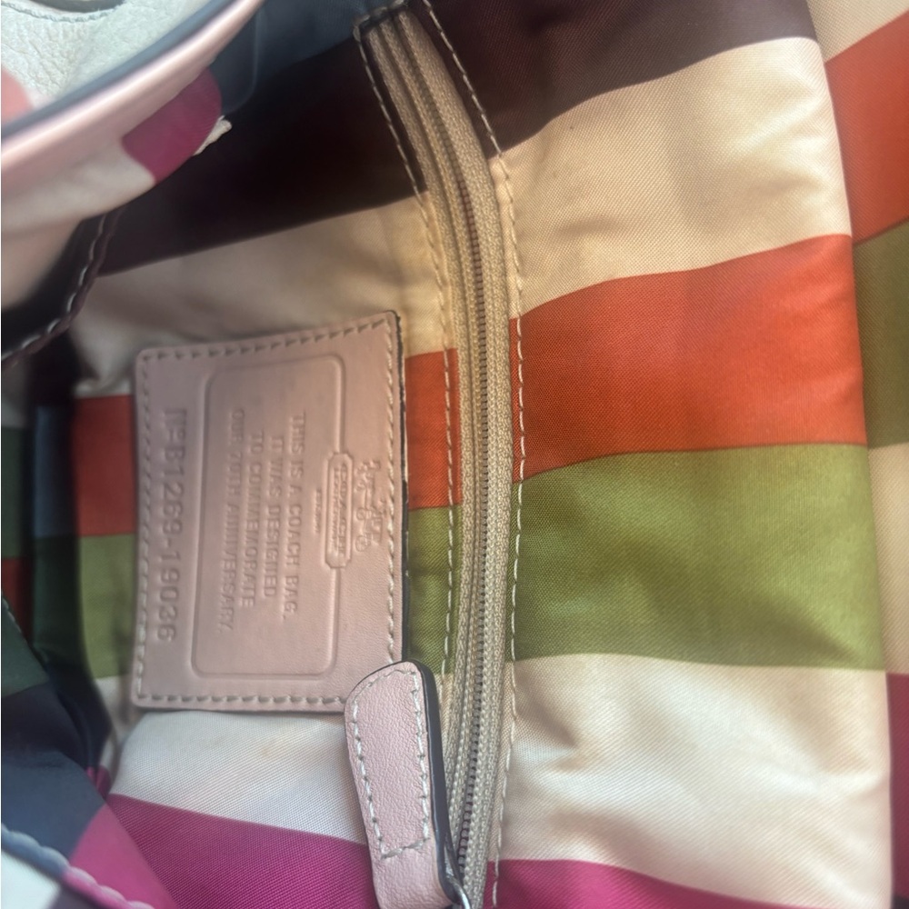 Coach Gray/Pink 70th Anniversary Limited Edition Leather Bag - Picture 4 of 4